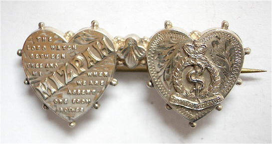 Royal Army Medical Corps 1913 silver Mizpah sweetheart brooch