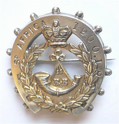 Rifle Brigade 1902 silver horseshoe regimental sweetheart brooch