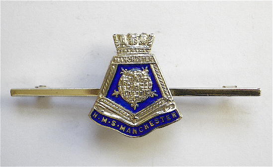 HMS Manchester ships crest silver sweetheart brooch