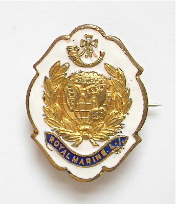 Royal Marine Light Infantry white faced enamel RMLI sweetheart brooch