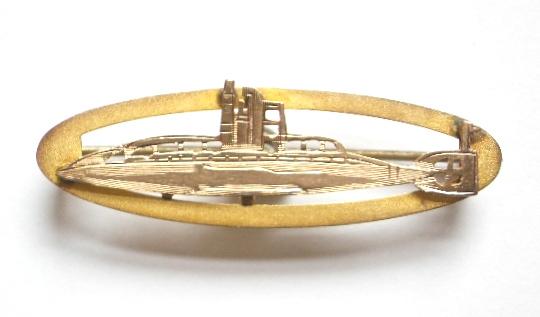Royal Navy Submarine Service gold sweetheart brooch