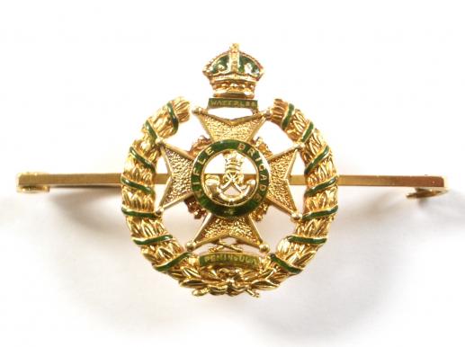 The Rifle Brigade (Prince Consort's Own) 15 carat gold regimental sweetheart brooch