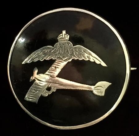 WW1 Royal Flying Corps 1916 silver RFC wing monoplane sweetheart brooch