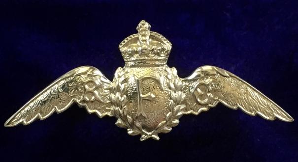 WW1 Royal Flying Corps Pilot's Wing, 1917 Hallmarked Silver RFC Sweetheart Brooch by Adie & Lovekin Ltd.