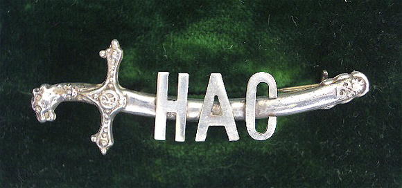 Honourable Artillery Company 1917 silver sword brooch