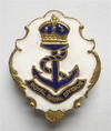 WW1 Royal Naval Division white faced enamel RND sweetheart brooch