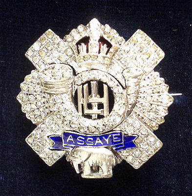 Highland Light Infantry diamante sweetheart brooch by Ciro