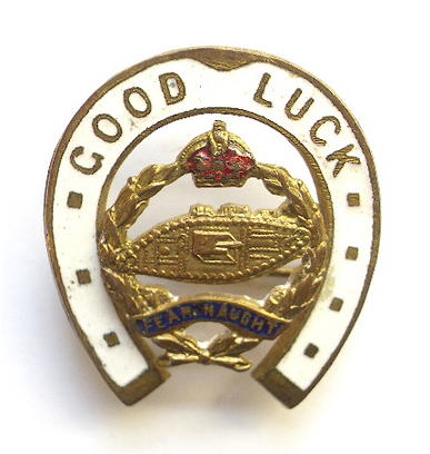 Royal Tank Corps 1924 good luck horseshoe sweetheart brooch
