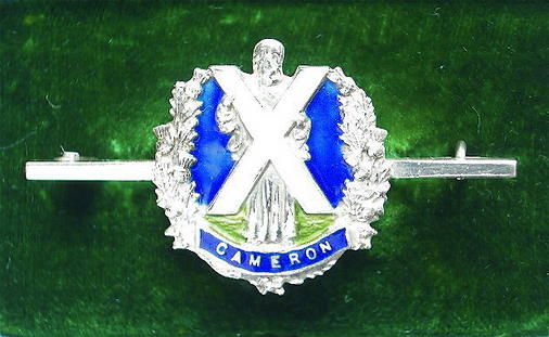 WW1 Cameron Highlanders silver and enamel sweetheart brooch