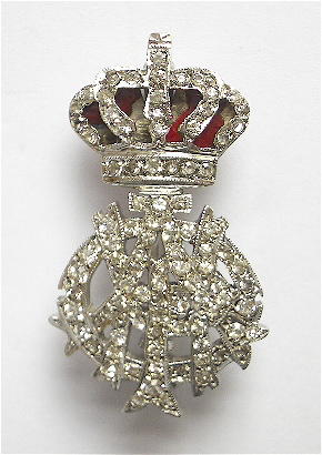 11th Hussars diamante regimental sweetheart brooch