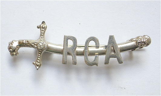 Royal Garrison Artillery 1916 silver sword sweetheart brooch