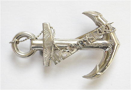 WW1 HMS Carysfort 1915 silver anchor sweetheart brooch