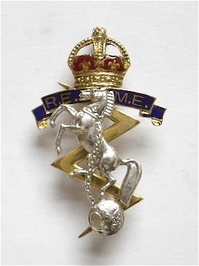 Royal Electrical Mechanical Engineers 1948 gold regimental brooch