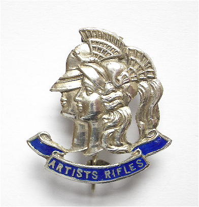 28th County of London Artists Rifles silver regimental sweetheart brooch 