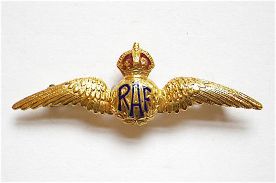 Royal Air Force gold and enamel RAF sweetheart brooch