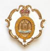 Royal Inniskilling Fusiliers white faced enamel sweetheart brooch