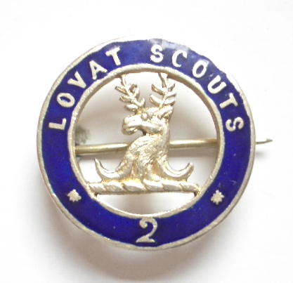 Lovat Scouts Yeomanry silver and enamel sweetheart brooch