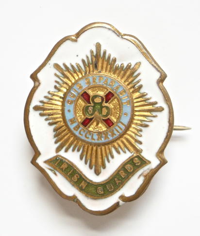 Irish Guards white faced enamel sweetheart brooch