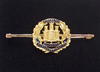 Northamptonshire Regiment gold and enamel sweetheart brooch