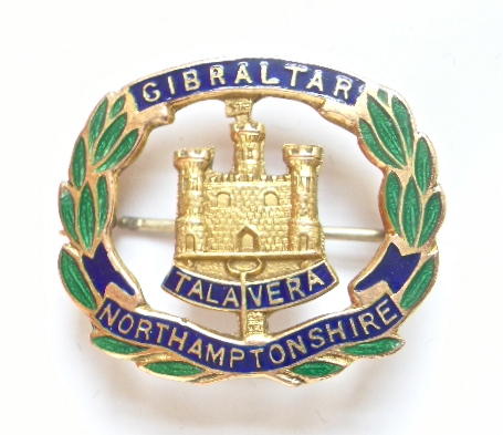 Northamptonshire Regiment gold and enamel regimental sweetheart brooch