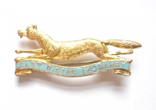 East Riding of Yorkshire Yeomanry slim fox sweetheart brooch