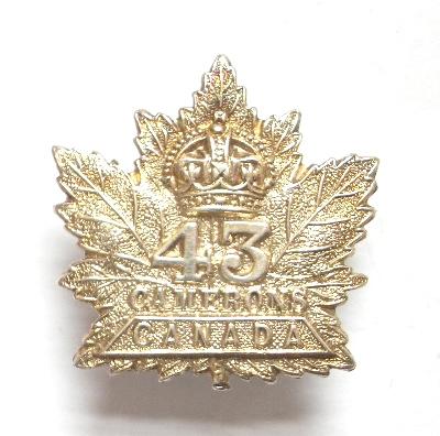 Canadian 43rd Infantry Cameron Highlanders CEF 1915 silver sweetheart brooch