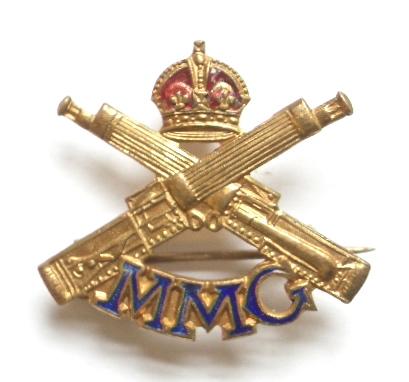 Motor Machine Gun Corps gilt and enamel sweetheart brooch