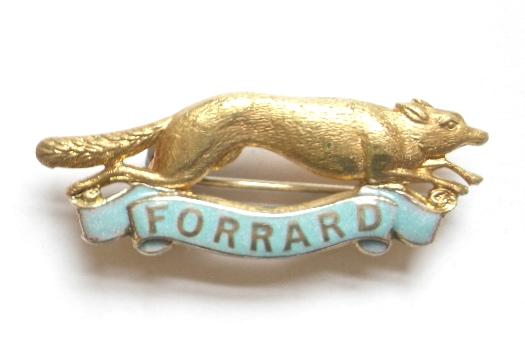 East Riding of Yorkshire Yeomanry forrard fox sweetheart brooch