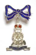 Pioneer Corps silver and enamel sweetheart bow brooch