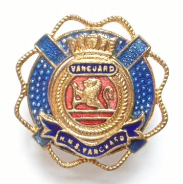 Royal Navy HMS Vanguard lifebouy sweetheart brooch