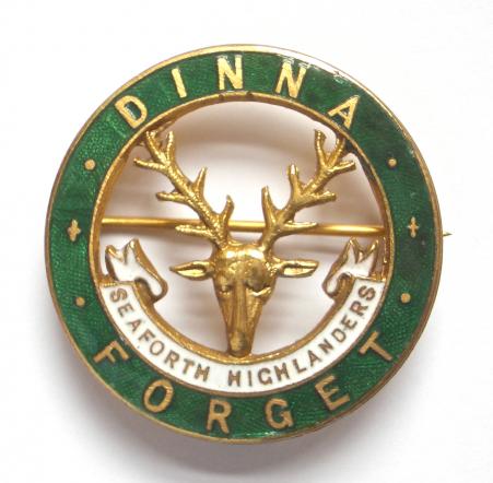 Seaforth Highlanders dinna forget regimental sweetheart brooch