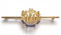 Essex Regiment 15ct gold and enamel sweetheart brooch