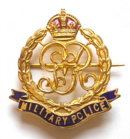 Military Police Gilt & Enamel Sweetheart Brooch.