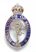 Royal Corps of Signals Paste diamante regimental sweetheart brooch