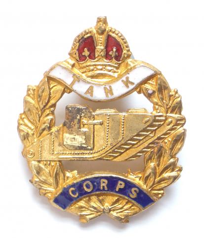 Tank Corps gilt and enamel regimental sweetheart brooch
