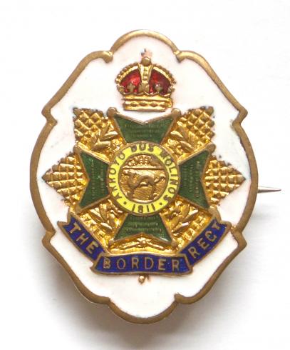 Border Regiment white faced enamel sweetheart brooch