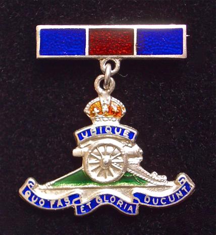 Royal Artillery silver and enamel sweetheart brooch by James Fenton