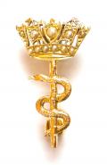 Royal Navy Medical Service 1955 gold and pearl brooch