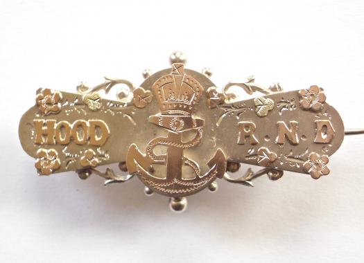 RND Hood Battalion 1917 silver sweetheart brooch