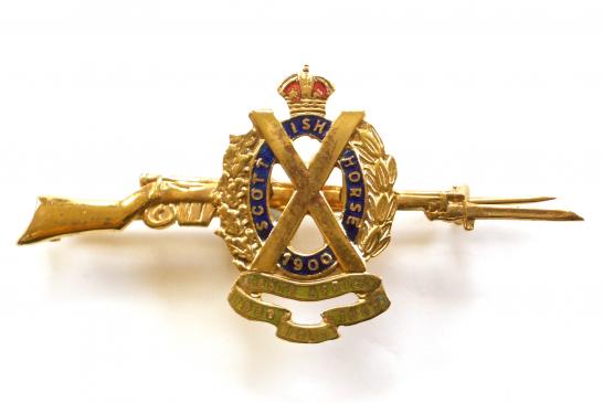 WW1 Scottish Horse Yeomanry Rifle Sweetheart Brooch.