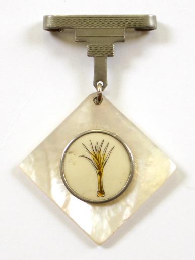 WW2 Welsh Guards Mother of Pearl Deco Style Sweetheart Brooch.