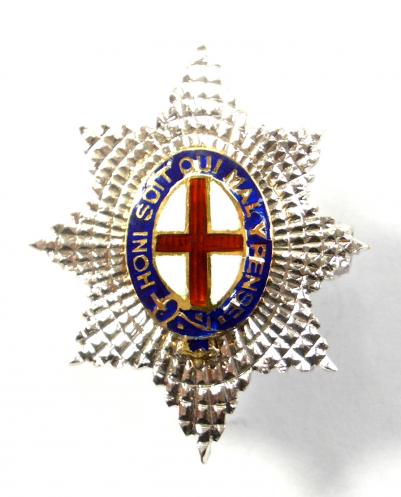 EIIR Coldstream Guards,1955 Hallmarked Gold & Enamel Sweetheart Brooch by Garrard & Co, London.