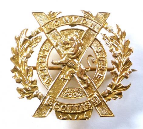 WW1 14th County of London Battalion, London Scottish Gold Sweetheart Brooch.