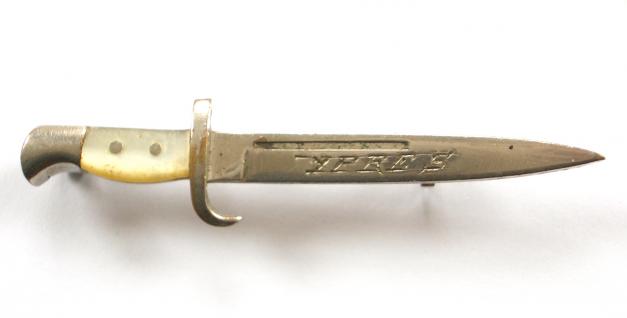 WW1 Ypres Battle Bayonet Sweetheart Brooch, Length 46mm.