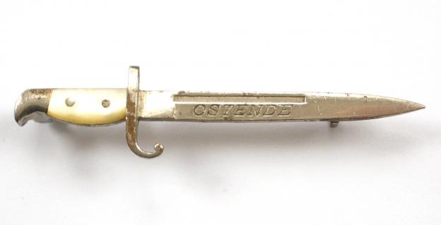 WW1 Ostende Battle Bayonet Sweetheart Brooch, Length 61mm.