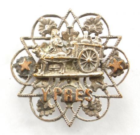 WW1 Battle of Ypres Belgium Dog Cart, Star of David, Sweetheart Brooch.