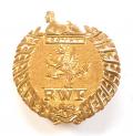 WW1 Royal Welsh Fusiliers, 9ct Gold Sweetheart Brooch.