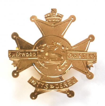 WW1 Sherwood Foresters Notts & Derby 9ct Gold Sweetheart Brooch.