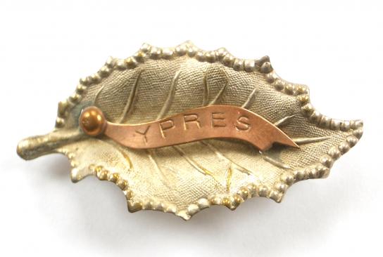 WW1 Battle of Ypres Belgium, Holly Leaf Sweetheart Battle Brooch.