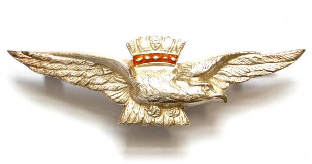 WW1 Royal Naval Air Service Pilot's Wing RNAS Sweetheart Brooch.